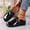 Black, variant on Women's Closed-Toe Slippers Shoes Spring Summer Style Trendy Soft-Soled Wedge Heel Breathable Embroidered Loafers Red 6