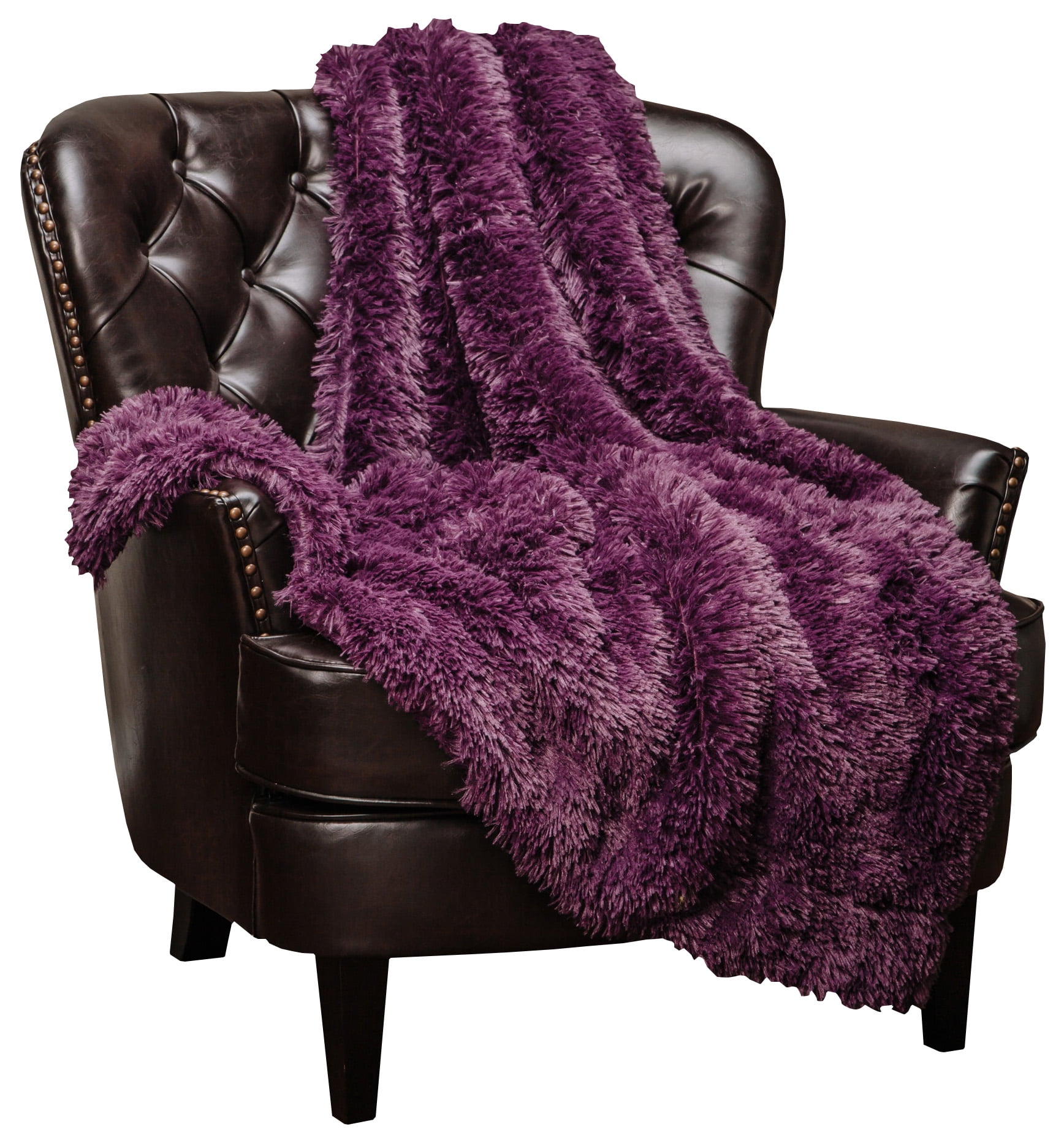 Basics Shaggy Long Fur Faux Fur Sherpa Throw Blanket Cream 50x60