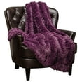 thumbnail image 4 of Chanasya Super Soft Shaggy Longfur Throw Blanket | Snuggly Fuzzy Faux Fur Lightweight Warm Elegant Cozy Plush Sherpa Microfiber Blanket | For Couch Bed Chair Photo Props -50 "x 65"- Purple Aubergine, 4 of 8