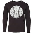 thumbnail image 3 of Inktastic Distressed Baseball in White Long Sleeve Youth T-Shirt, 3 of 5