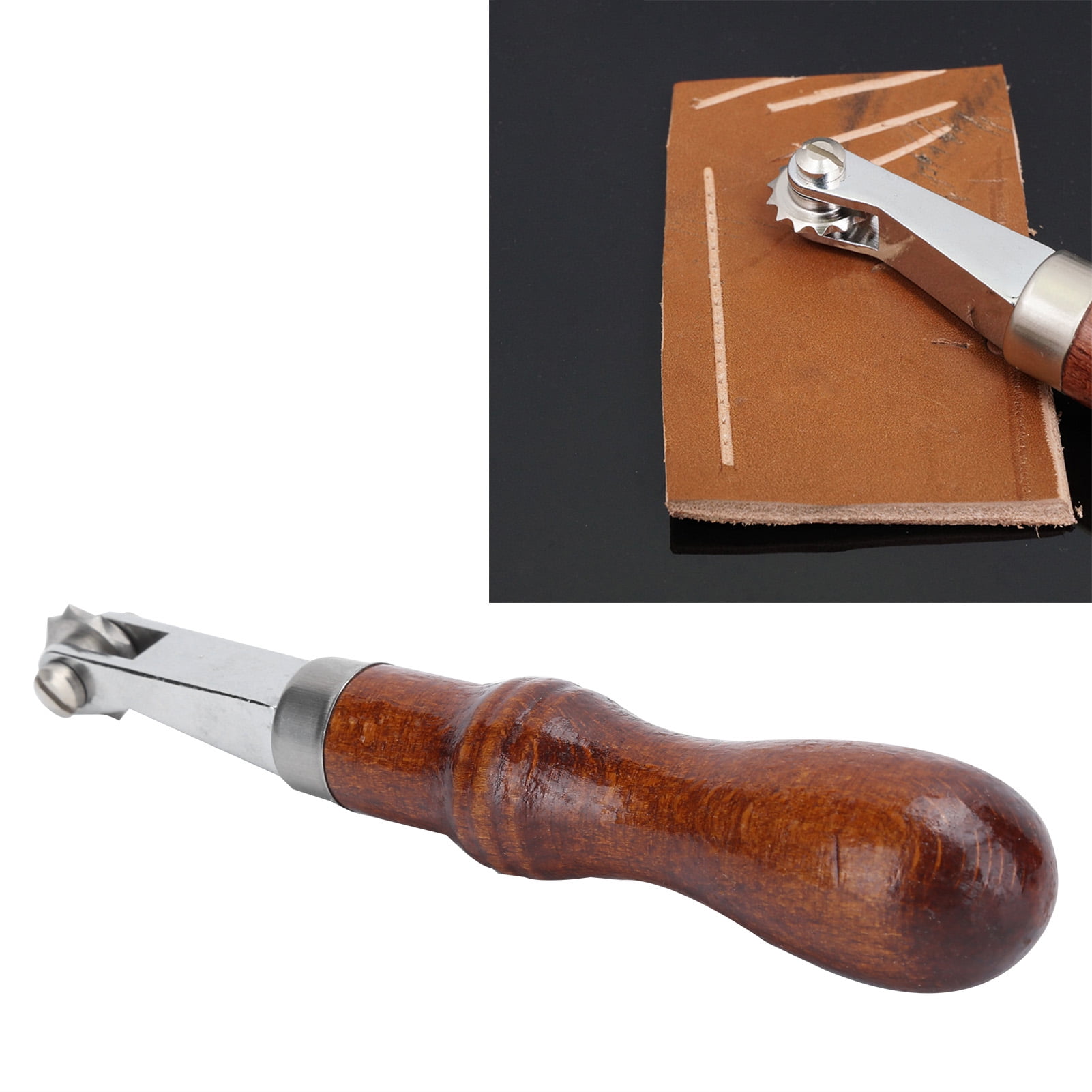 LHCER Leather DIY Tool,Leather Over‑Stitch Wheel,Leather Craft Spacer
