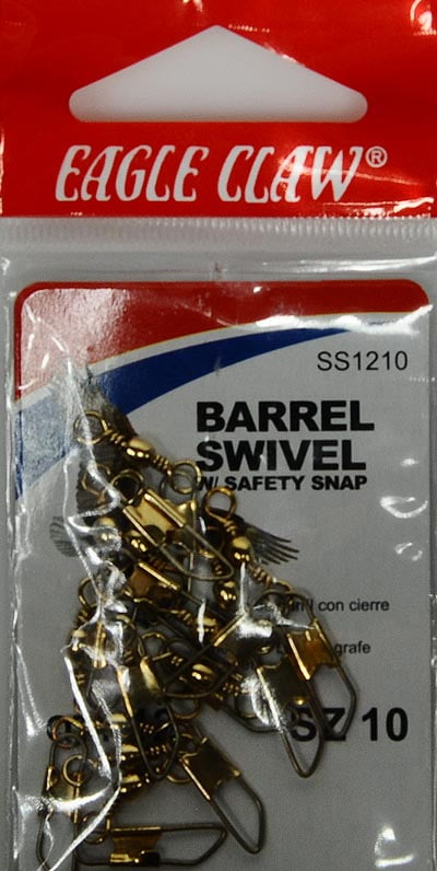 (6 pack) Eagle Claw Barrel Swivel, Brass, Size 14, 12 Pack
