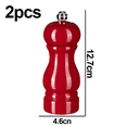 thumbnail image 2 of Molinillo de pimienta manual de madera de haya, 2 uds., 5 pulgadas, rojo, 2 of 5