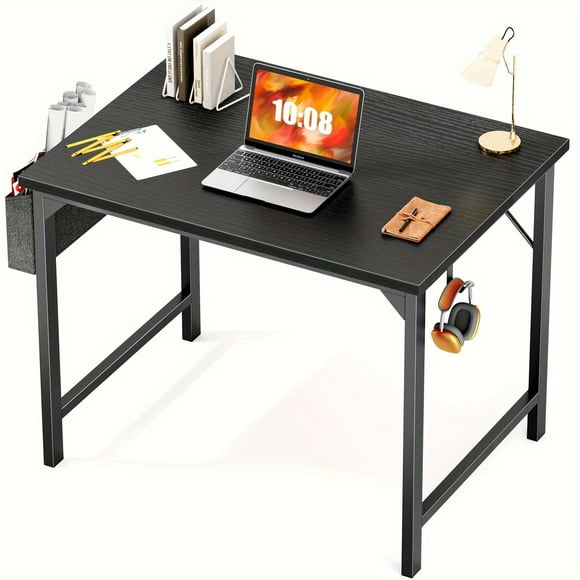 32-Inch Compact Modern Computer Desk - Space-Saving, Ergonomic, Simple Style Writing Study Work Table for Home Bedroom Office with Sturdy Legs and Ample Workspace