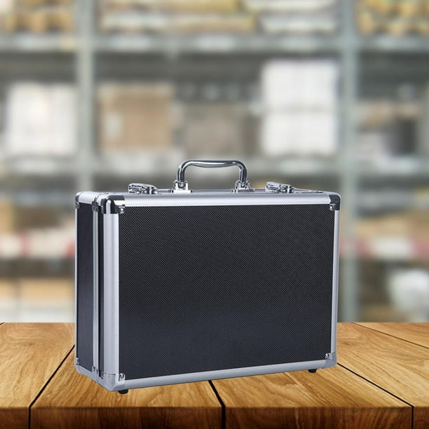 Estuche de Almacenamiento de Aluminio, Caja de Almacenamiento de Herramientas, Contenedor de Equipo de Estuche de Transporte Portátil para El Hogar, J Negro