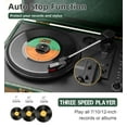 thumbnail image 5 of Record Player with Bluetooth, TANLANIN Vintage Turntable 3-Speed Suitcase Style with Built-in Speakers, USB Recording, Great Gift for Him/Her, Green, 5 of 12