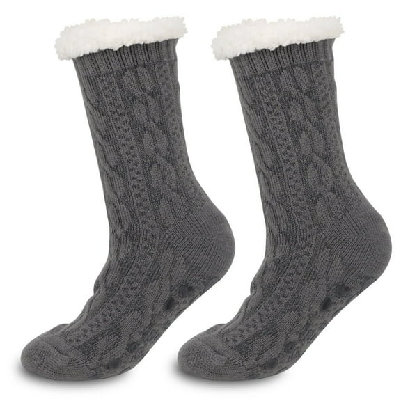 TRANSLINK Slipper Socks for Women with Gripper Winter Non Slip Thick Fuzzy Socks Warm Cozy Christmas Gift