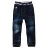 thumbnail image 2 of Generic Boys Pull On Jeans Baggy Straight Leg Elastic Waist toddler Kid Boy Elastic Mid Waist Washed Full Length Straight Pants Denim Jeans 13-14 Years, 2 of 5