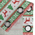 thumbnail image 3 of Ambesonne Christmas Grommet Curtain Single Panel, Holiday Season Deer, 50"x60", Red Green White, 3 of 5