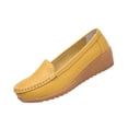 thumbnail image 2 of Miluxas Women's Comfortable Lightweight Leather Penny Loafers Slip-On Cute Business Casual Dress Shoes Work office Flats Everyday Walking Shoes Driving for Women Yellow 8.5(41), 2 of 9