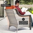 thumbnail image 4 of Ovios 5 Pieces High-Back Outdoor Patio Furniture with Fire Pit All Weather Wicker Conversation Furniture with Sofa for Backyard, 4 of 9