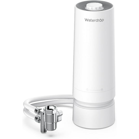 Waterdrop Countertop Water Filter, 4000 Gallons Water Filter for Sink Faucet and Filter Life Reminder, Reduces Heavy Metals, Bad Odor, and 99% Chlorine (1 Filter Included) WD-CTF-06