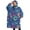 DarkBlue Cartoon Dinosaurs-2, variant on Oversized Wearable Blanket Hoodie,DarkBlue Cartoon Dinosaurs Pattern Sherpa Blanket Hoodie with Super Pockets,Super Warm Fuzzy Pullover for Women & Men