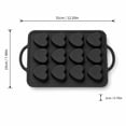 thumbnail image 3 of 12-Cavity Heart Shaped Silicone Baking Mold with Handles for Valentines Day Baking, 3 of 9
