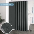 thumbnail image 1 of Cortina de ducha de 240 x 200 cm, con 16 ganchos, extragrande, con peso, antimoho, gris oscuro, impermeable, cortinas de baño grandes, tejido de poliéster, antibacteriano, lavable a máquina, 1 of 1