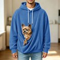thumbnail image 2 of Y-Sunset Pouch Hoodie for Men, Oversized Dog Pouch Sweatshirts, Pet Carrier Pullover Animal Holder Long Sleeve Tops for Fall Winter Daily Wear, Vacation, Travel, 2 of 5