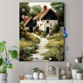 thumbnail image 4 of Old English Village Cottage Canvas Print, Romantic Rural Scenery, Whimsical Country Home Decor, 4 of 8