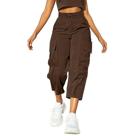 Outfmvch Cargo Pants Womens Joggers with Pockets Lounge Pants Women Womens Jeans Yoga Pants Women Wide Leg Sweatpants Women Womens Sweatpants Brown L
