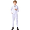thumbnail image 5 of Boys Suit Set Formal Dress Shirt with BowTie Vest Pants Toddler Boy Tuxedo Suits, 5 of 12