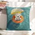 thumbnail image 6 of bear Linen toss pillowcase Decoration pillowcase Gift preferred 24x24" Cushion cover 4 set Sofa pillowcase Sofa bedroom living room car, 6 of 8