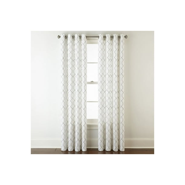 JCPenney Home Pasadena Embroidery Room Darkening GrommetTop Curtain