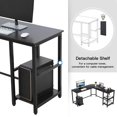thumbnail image 3 of L Shaped Computer Desk with Storage Shelves Industrial Corner Desk Writing Study Table with Round Corner, Gaming Workstation with CPU Stand, 3 of 13