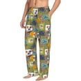 thumbnail image 2 of Uemuo Hawaiian Style Pattern Men's Wide Leg Palazzo Lounge Pants with Pockets Light Weight Loose Comfy Casual Pajama Pants-XX-Large, 2 of 9