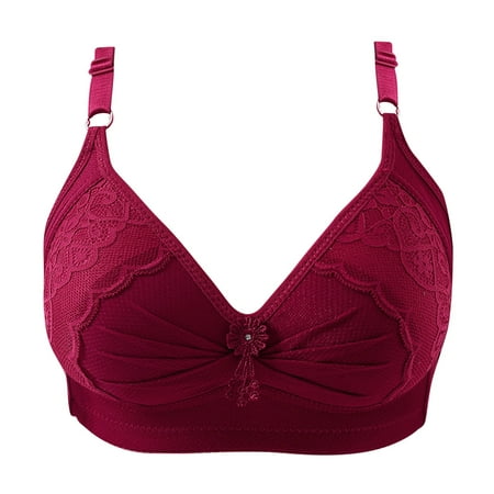 

Dadaria Nursing Bras Woman Comfortable Breathable Bra Underwear No Rims Wine XL Women