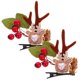 thumbnail image 3 of KAKOWELY 2 pinzas para el pelo navideñas con forma de asta, horquillas navideñas, accesorios para el pelo para niñas, pinzas pequeñas para el pelo., 3 of 5