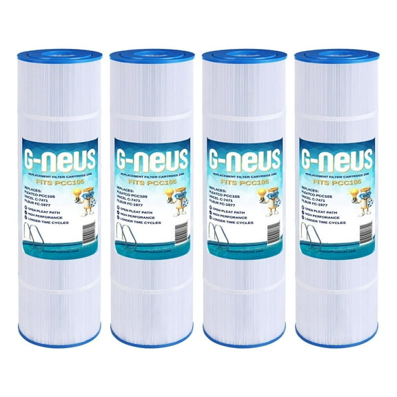 G-NEUS Pool & Spa Filter | Replaces Pentair CCP420, 178584, Ultral-A6, Unicel C-7471, Filbur FC-1977 | 105 Sq Ft Coverage (x 4 cartridges) | High Performance Replacement Cartridge, 4 Pack