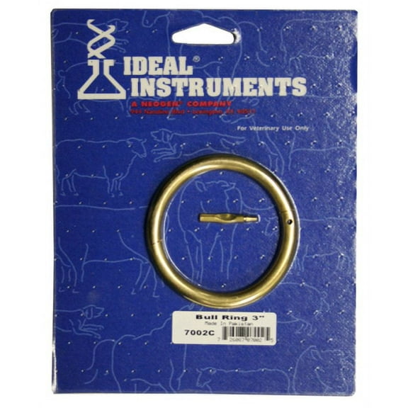 3" Brass Bull Ring Self Piercing & Durable Long Sharp Piercing Point E, Each