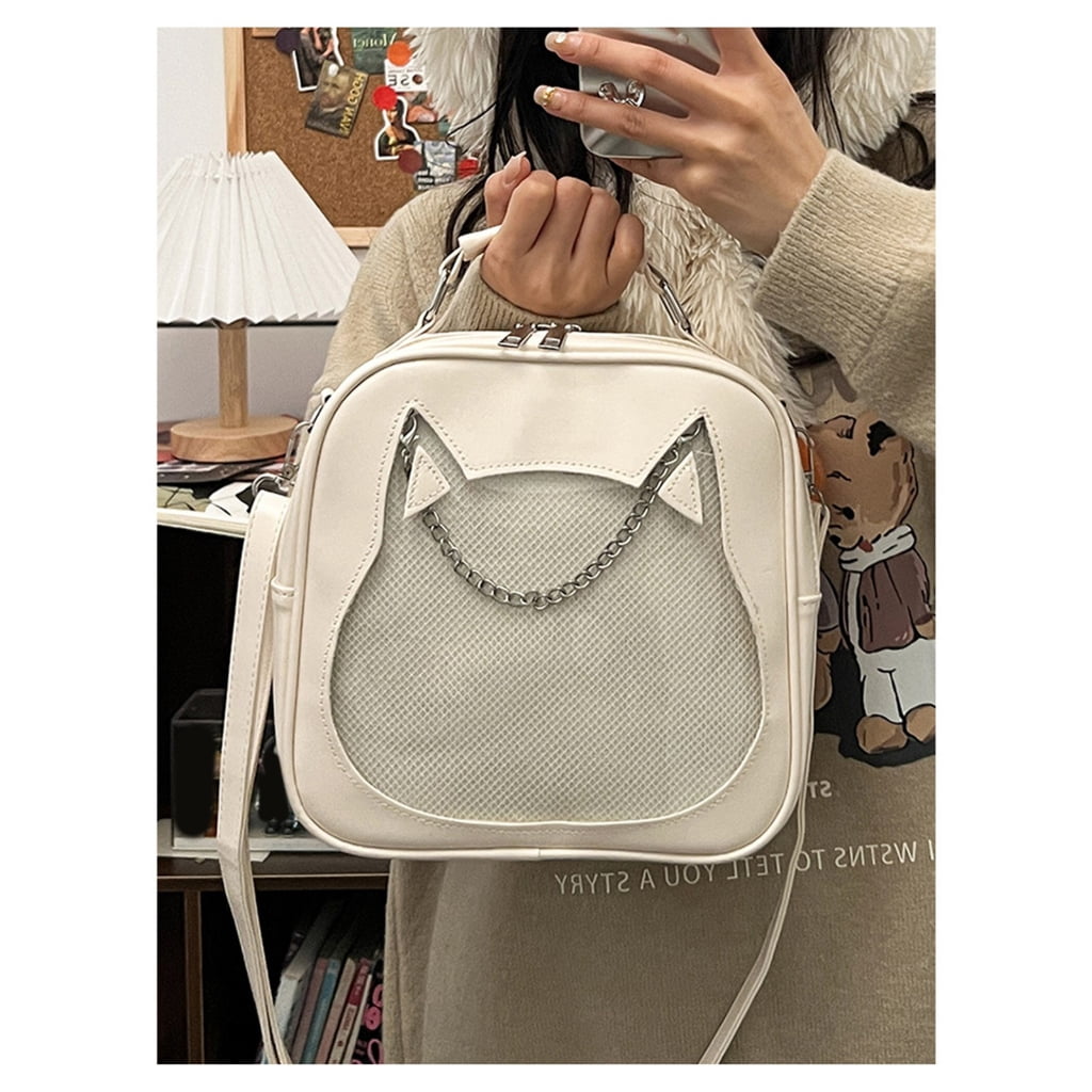 ZPAQI Cute Cat PU Crossbody Bag Trendy Mini Backpack Stylish JK Uniform Shoulder Bag For Valentine's Day Gift