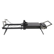 Foldable Pilates Reformer Machine - Professional Home Gym Equipment with Adjustable Springs & Footbar, 120kg Capacity (Black,77.56")