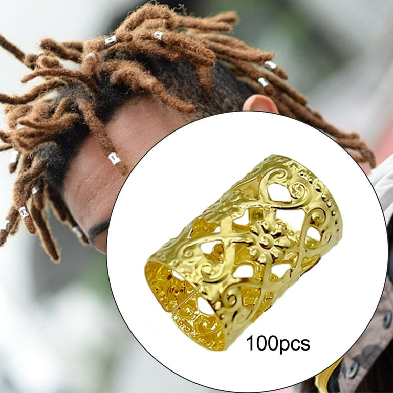 FITYLE 100Pcs Dreadlocks Beads Rings Hair Accessories Fashion