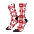 thumbnail image 1 of Balery Red Plaid Daisy Calcetas Largas con Estampado para Hombre y Mujer – Suaves y Transpirables, Talla Única (US 5-11), 1 of 6