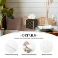 thumbnail image 3 of Leather Tissue Box Cover Square - Brown Moroccan Trellis Waterproof Tissue Box Holder Paper Case Organizer Dispenser for Modern Home Office Room Home Bathroom Decor, 3 of 7