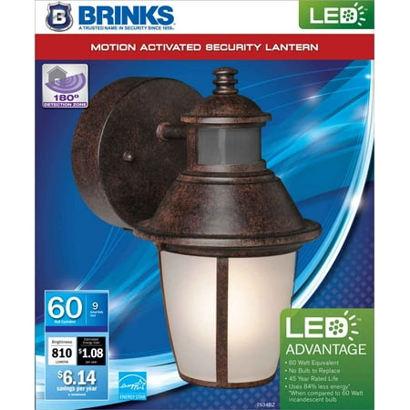 Brink S Led Outdoor Wall Lantern Motion Security Light Bronze Brink S Led Outdoor Wall Lantern Motion Security Light Bronze