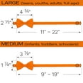 thumbnail image 5 of Boy's Burn Pumpkin Bow Tie with Handkerchief Pre-Tied Style Formal Satin Classic Bowtie for Tuxedo Faux Silk, by Adam Young (Medium, Orange), 5 of 5