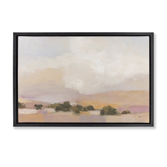 Stupell Industries Contemporary Pastel Landscape Abstraction Black Floating Frame Canvas Art, 25 x 17, by Julia Purinton