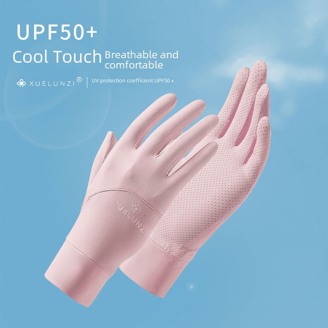 Guantes de protección solar de verano para mujer Guantes de verano para mujer con protección UV, finos, cortos, de seda helada, frescos, transpirables, para exteriores