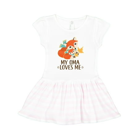 

Inktastic My Oma Loves Me Cute Fox Gift Toddler Girl Dress