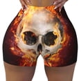 thumbnail image 2 of Haiem Satanic Skull No Front Seam Biker Shorts for Women Yoga Workout Gym Bike Shorts with Tummy Control Moisture-Wicking-Small, 2 of 9