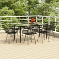 thumbnail image 1 of vidaXL 7 Piece Garden Dining Set Black Poly Rattan, 1 of 5