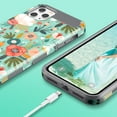 thumbnail image 2 of ULAK iPhone 11 Pro Max Case, Stylish Slim Hybrid Dual Layer Heavy Duty Shockproof Bumper Hard Back Phone Case for Apple iPhone 11 Pro Max 6.5 inch for Women Girls, Mint Floral, 2 of 7