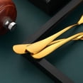 thumbnail image 5 of Juego de 12 cuchillos de acero inoxidable - mini cuchillos de cocina para tostadas, sándwich, pan, mantequilla, queso, desayuno - 14,5 cm - oro mate., 5 of 5