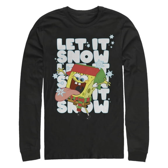 Men's SpongeBob SquarePants Christmas Let It Snow  Long Sleeve Shirt