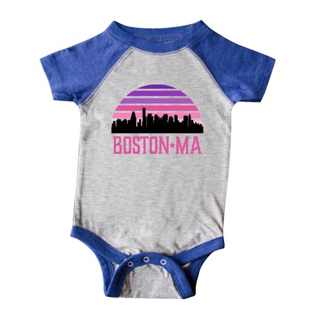 

Inktastic Boston Gifts for Kids Retro Skyline Gift Baby Girl Bodysuit