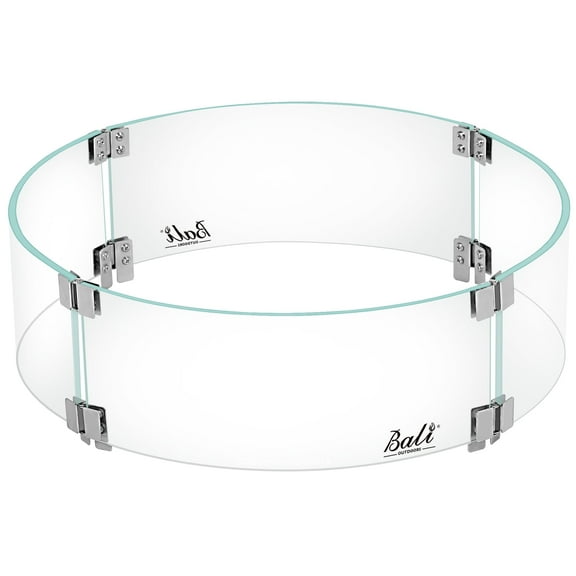BALI OUTDOORS Round Fire Pit Glass Wind Guard 20"