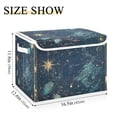 thumbnail image 5 of Yayeee Collapsible Storage Bin with Lid Fabric Closet Decorative Basket with Handles, Dark Star Map, 5 of 7