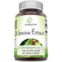 Amazing India Garcinia Cambogia 1500 mg 180 Vegetarian Capsules Supplement | Contains 60% Hydroxycitric Acid| Non-GMO | Gluten-Free | Made in USA | Suitable for Vegetarian